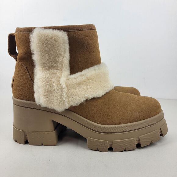 New UGG BROOKLYN SUNBURST ANKLE BOOTS SUEDE US 11 - Picture 4 of 14